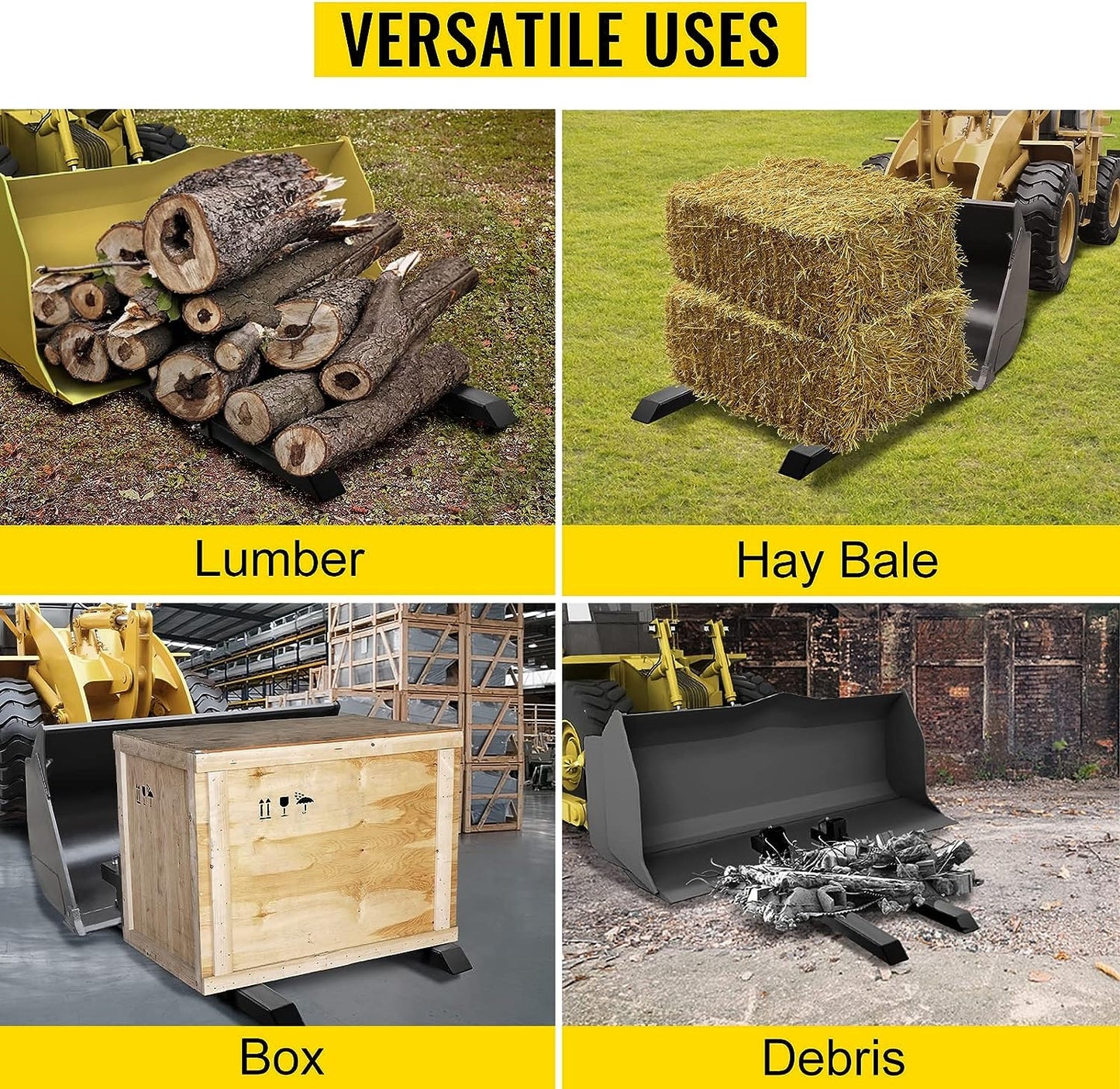 Clamp-on Pallet Bucket Forks for Tractors
