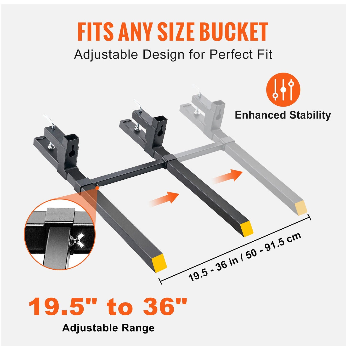 Clamp-on Pallet Bucket Forks for Tractors
