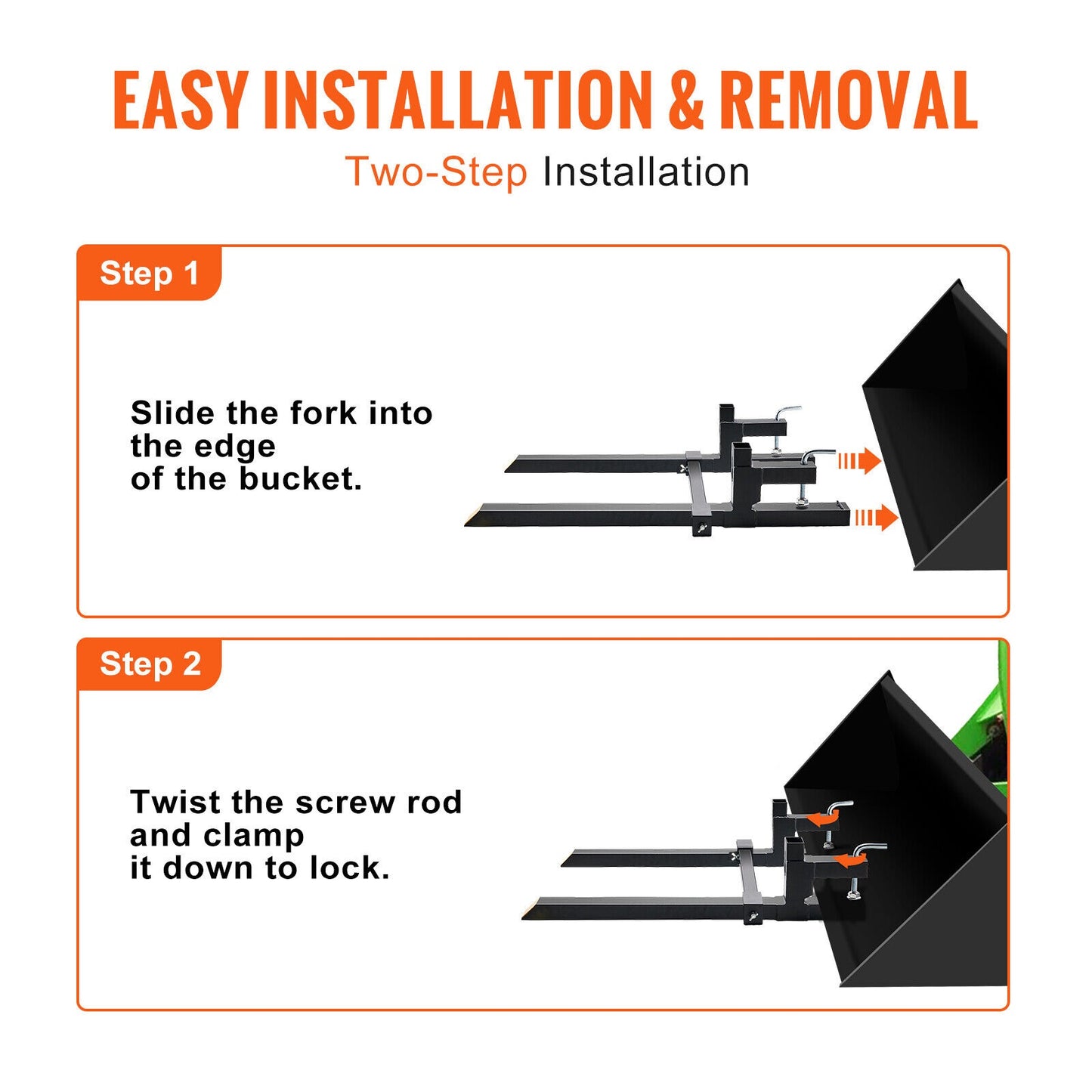 Clamp-on Pallet Bucket Forks for Tractors