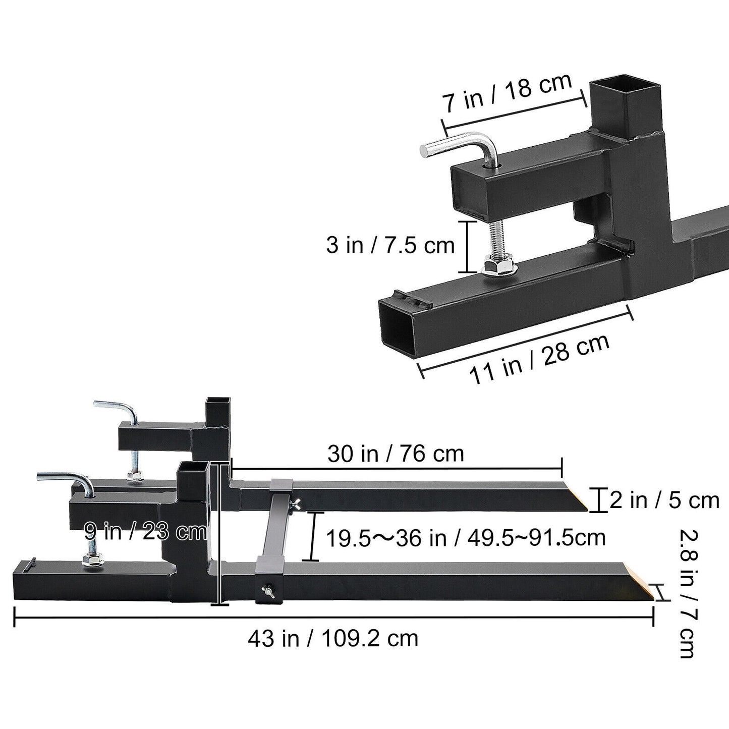 Clamp-on Pallet Bucket Forks for Tractors